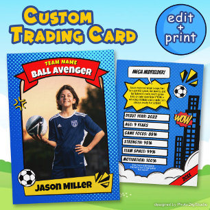 Presentación Tarjeta de fútbol personalizada, tarjeta de cómic