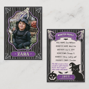 Presentación Tarjeta de Halloween, tarjeta de foto de perfil de