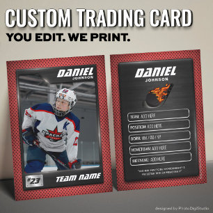 Presentación Tarjeta de hockey personalizada, jugador de grafit