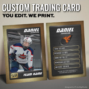 Presentación Tarjeta de hockey personalizada, jugador de grafit