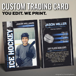 Presentación Tarjeta de hockey personalizada, jugador de poder 