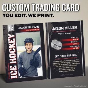 Presentación Tarjeta de hockey personalizada, jugador de poder