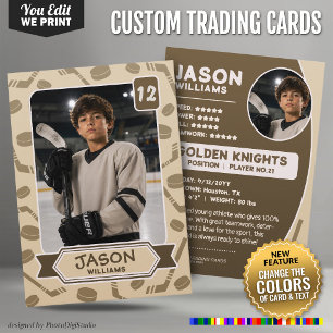 Presentación Tarjeta de hockey personalizada, tarjeta de colore