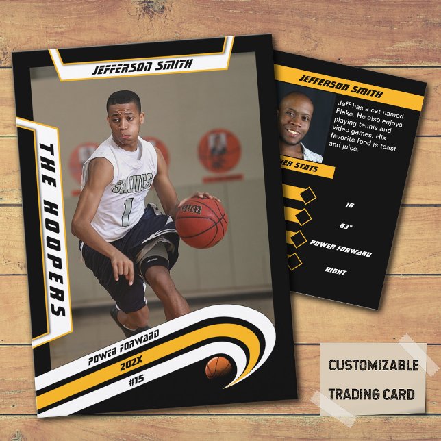 Presentación Tarjeta de hockey sobre hielo en amarillo vivo (Unleash the Future of Basketball Collectibles with the Basketball Trading Card in Lively Yellow)