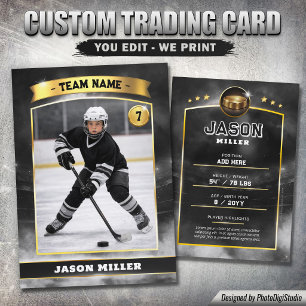 Presentación Tarjeta de hockey sobre hielo personalizada, estad