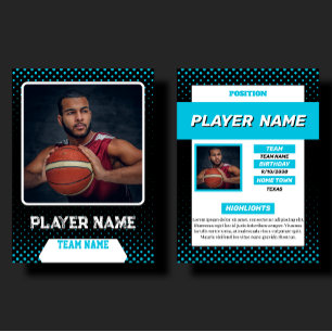 Presentación Tarjeta de intercambio de baloncesto azul personal