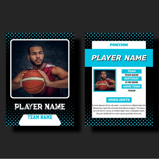Presentación Tarjeta de intercambio de baloncesto azul personal (Subido por el creador)