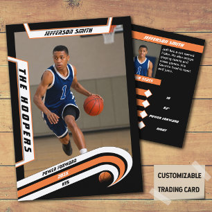 Presentación Tarjeta de intercambio de baloncesto en naranja vi