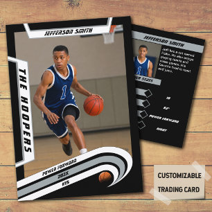 Presentación Tarjeta de intercambio de baloncesto en negro plat