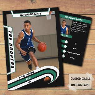Presentación Tarjeta de intercambio de baloncesto en verde negr