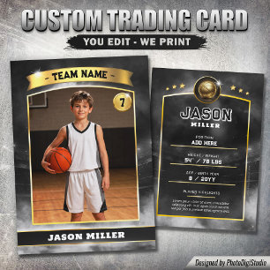 Presentación Tarjeta de intercambio de baloncesto personalizada