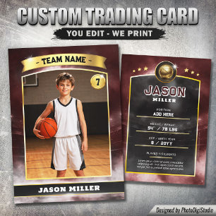 Presentación Tarjeta de intercambio de baloncesto personalizada