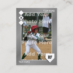 Presentación Tarjeta de intercambio de béisbol gris - Estadísti