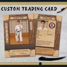 Tarjeta de intercambio de cinturón marrón de karat