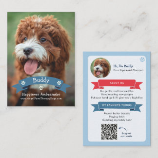 Presentación Tarjeta de intercambio de fotos de perro de terapi