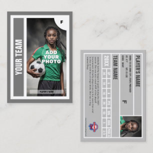 Presentación Tarjeta de intercambio de fútbol (gris) - Añadir t