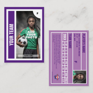 Presentación Tarjeta de intercambio de fútbol (púrpura) - Añadi