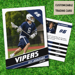 Presentación Tarjeta de intercambio de jugador de lacrosse azul