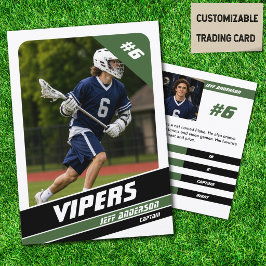 Presentación Tarjeta de intercambio de jugador de lacrosse verd