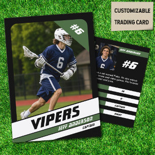 Presentación Tarjeta de intercambio de jugador de lacrosse verd