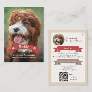 Presentación Tarjeta de intercambio de mascotas con código QR d