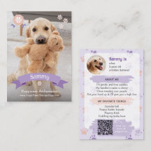 Tarjeta de intercambio de mascotas con código QR p