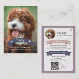 Presentación Tarjeta de intercambio de mascotas con foto, códig