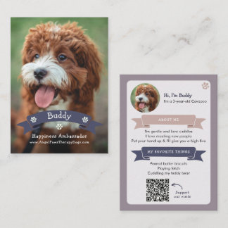 Presentación Tarjeta de intercambio de mascotas con foto, códig