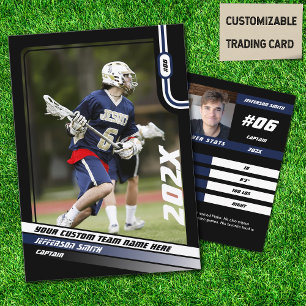 Presentación Tarjeta de intercambio del jugador de Lacrosse en 