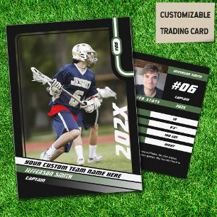 Presentación Tarjeta de intercambio del jugador de Lacrosse en 