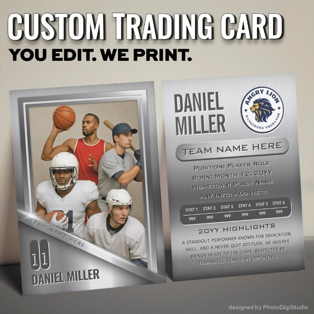 Presentación Tarjeta de intercambio personalizada para todos lo (Custom All Sports Trading Card, Stainless Steel Chrome Trading Card )