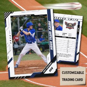 Presentación Tarjeta de jugador de béisbol azul dinámica person