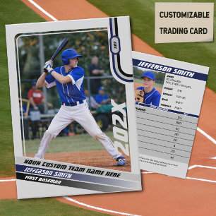 Presentación Tarjeta de jugador de béisbol personalizada azul g