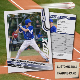 Presentación Tarjeta de jugador de béisbol personalizada azul g