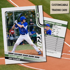 Presentación Tarjeta de jugador de béisbol personalizada verde 