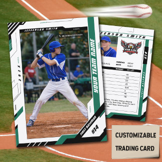 Presentación Tarjeta de jugador de béisbol verde dinámica perso