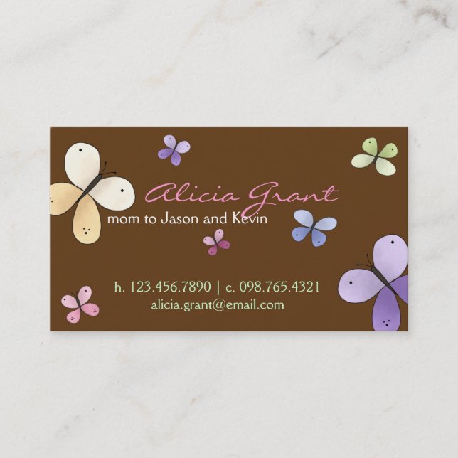Presentación Tarjeta de la mamá de la mariposa (Anverso)