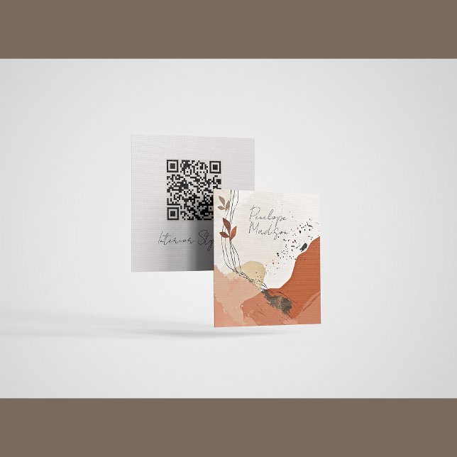 Presentación Tarjeta de llamada abstracta Boho Terracotta (Subido por el creador)