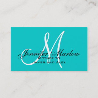 Presentación Tarjeta de llamada Aqua Monogram Mami