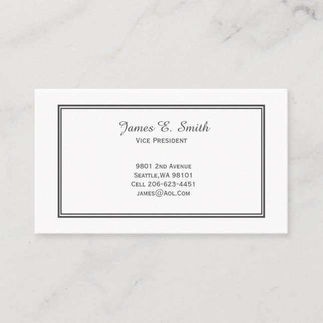 Presentación Tarjeta de llamada con borde clásico (Anverso)