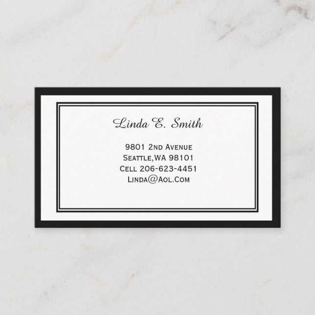 Presentación Tarjeta de llamada con borde clásico (Anverso)