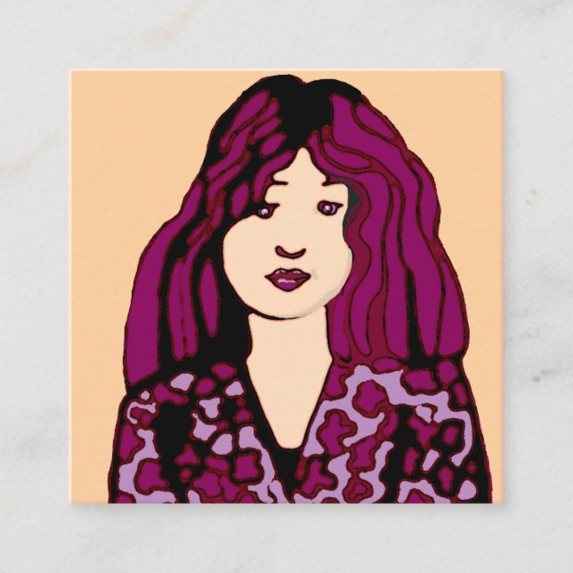 Presentación Tarjeta de llamada de chica con cabello rojo viole (Anverso)