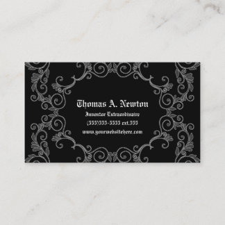 Presentación Tarjeta de llamada Gray Damask Tarjeta de visita g