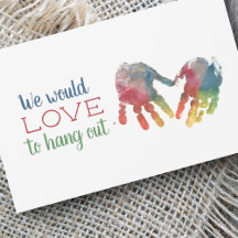 Tarjeta de llamada para las impresiones Rainbow co