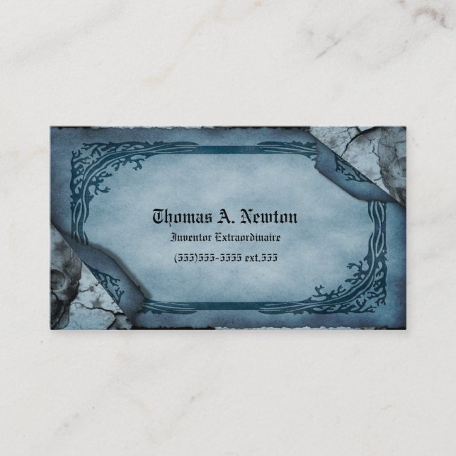 Presentación Tarjeta de llamadas Blue Parchment con tarjeta de  (Anverso)