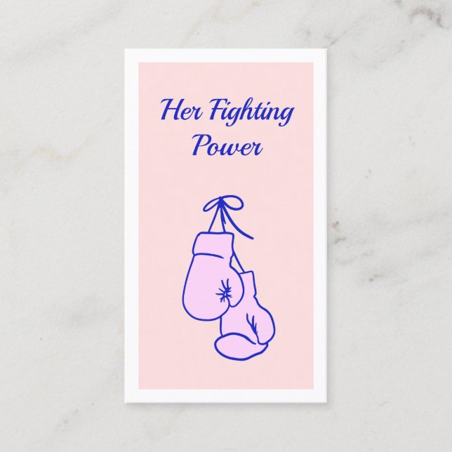 Presentación Tarjeta de llamadas de guantes de boxeo rosa (Anverso)