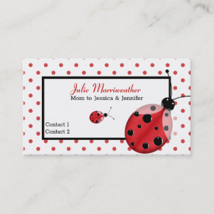 Presentación Tarjeta de llamadas de puntos de polka y de insect