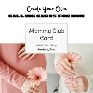 Presentación Tarjeta de llamadas divertida de Mommy Club Card
