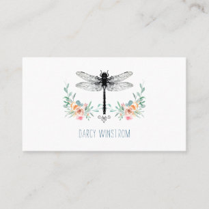 Presentación Tarjeta de llamadas florales de libélula