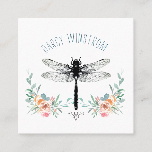 Presentación Tarjeta de llamadas florales personalizadas de la  (Anverso)